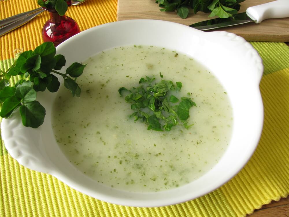 Cream of watercress soup