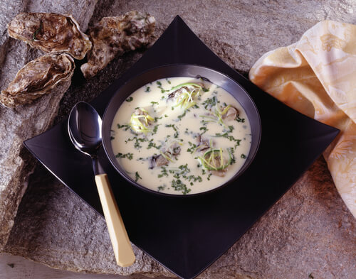 Oyster & Brie Champagne soup