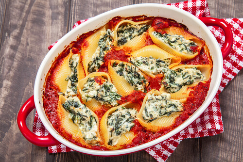 Spinach and Cheese Stuffed Pasta Shells