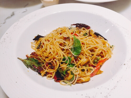 Angel Hair Pasta with Peppers and Chicken