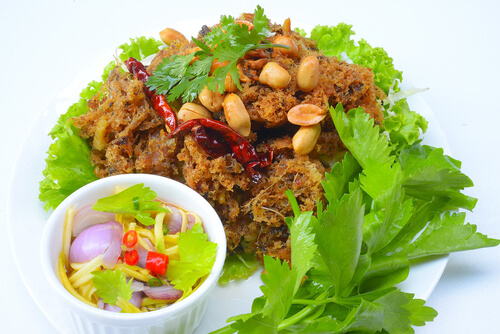 Thai Crispy Catfish and Green Mango Salad