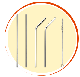 Free - Stainless Steel Straw Set