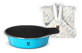 HauteCase - 1100 ml - Azure Blue - Stack Lid - with CarryMat - Grey