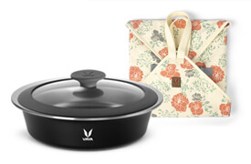 HauteCase - 1100 ml - Sable Black - Glass Lid - with CarryMat - Beige