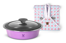 HauteCase - 1100 ml - Iris Purple - Glass Lid - with CarryMat - Purple