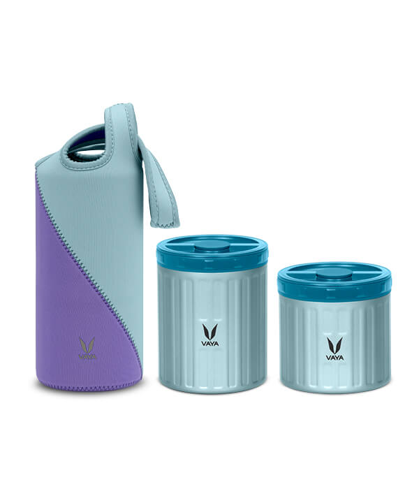 Vaya Preserve - 260 ml + 440 ml - Blue with GoBag - Lavender Blue