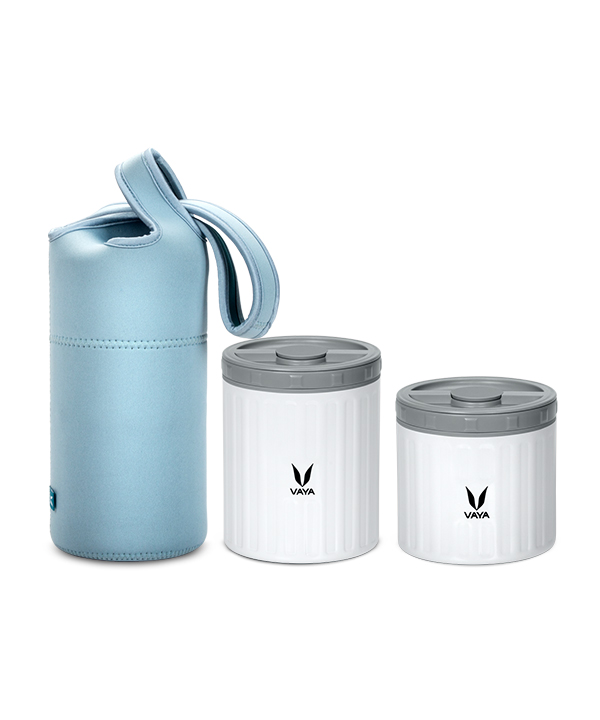 Vaya Preserve - 260 ml + 440 ml - White with GoBag - Blue