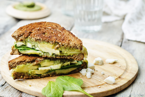 Avocado , Sprout, and Cashew Spread Bagels