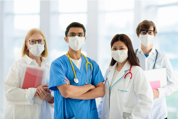 healthcare workers wear mask